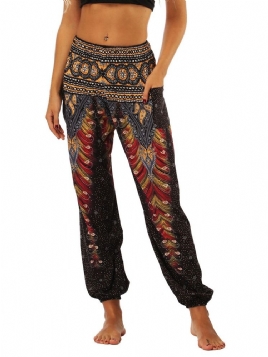 Boho Geometrisk Print Street Dance Yoga Bukser