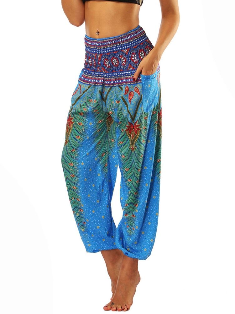 Boho Print Geometric Street Dance Yoga Bukser