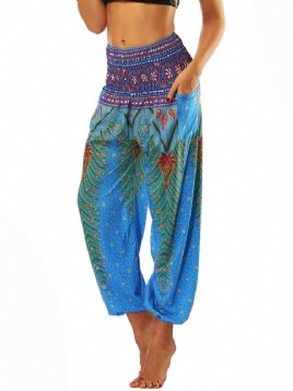 Boho Print Geometric Street Dance Yoga Bukser