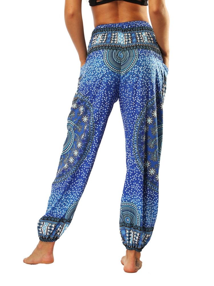 Boho Print Geometric Yoga Harem Jogger Bukser