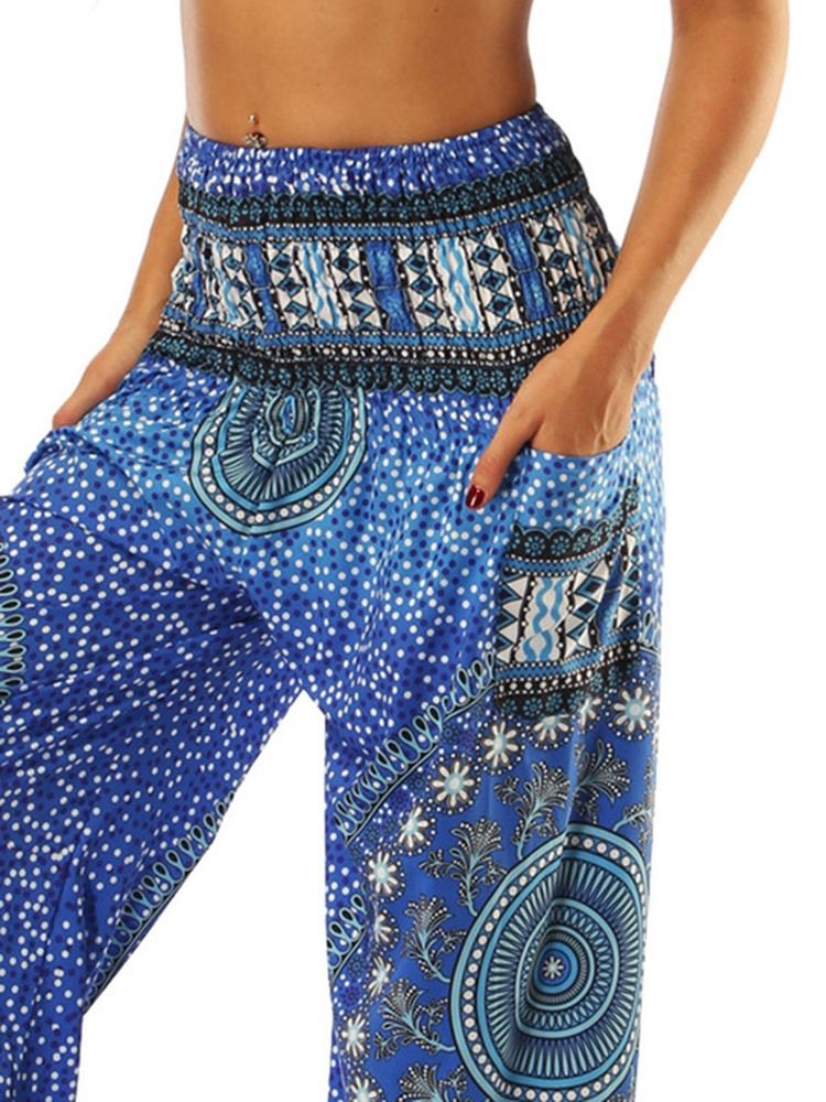 Boho Print Geometric Yoga Harem Jogger Bukser