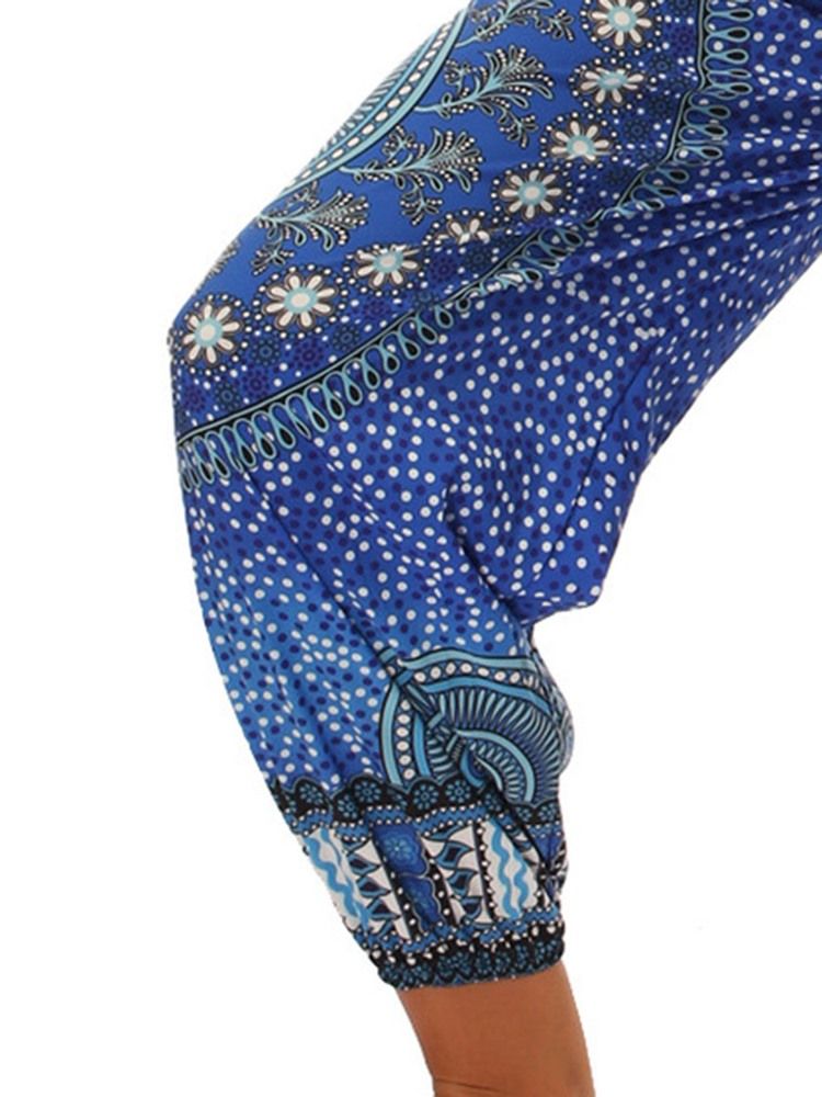 Boho Print Geometric Yoga Harem Jogger Bukser