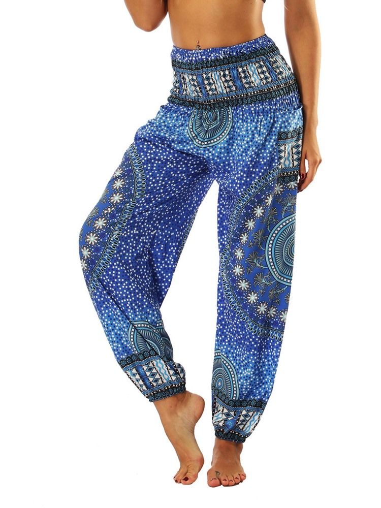 Boho Print Geometric Yoga Harem Jogger Bukser