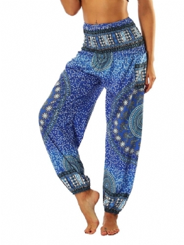 Boho Print Geometric Yoga Harem Jogger Bukser