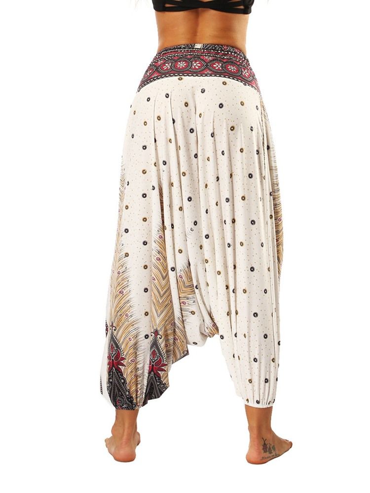 Boho Print Yoga Harem Joggerbukser