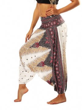 Boho Print Yoga Harem Joggerbukser