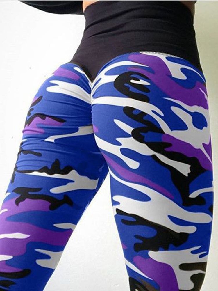 Camouflage Anti-Svette Yoga Leggings Yogabukser Tiktok Leggings Med Høy Midje