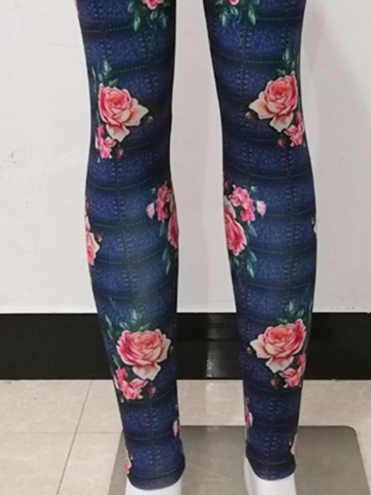 Gym Sport Fitness Floral Pustende Yogabukser Tiktok Leggings Med Høy Midje