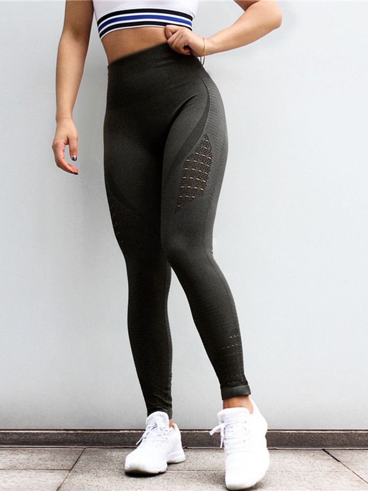 Hurtigtørrende Nylon Solid Tennis Leggings I Full Lengde Yoga Tiktok Leggings Med Høy Midje