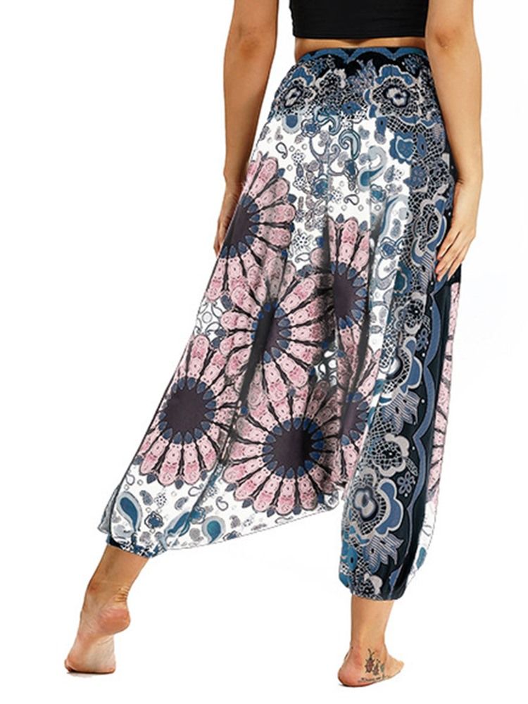 Kvinners Boho Print Polyester Yoga Harem Bukser