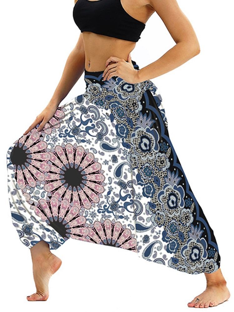 Kvinners Boho Print Polyester Yoga Harem Bukser