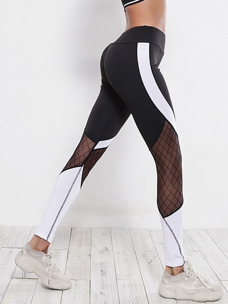 Kvinners Color Block Patchwork Sommer Ankellengde Leggings Yogabukser Høy Midje Tiktok Leggings