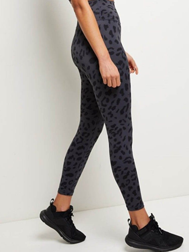 Leopard Bomullsblandinger Hurtigtørrende Sommertennisbukser Yogabukser Tiktok Leggings Med Høy Midje