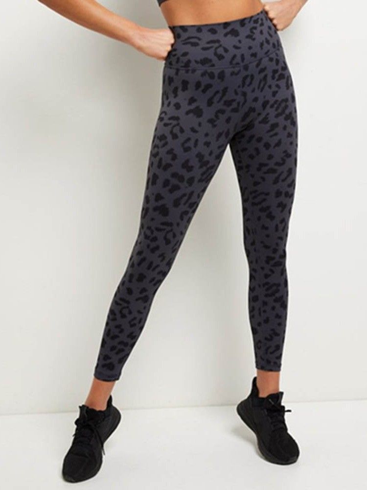 Leopard Bomullsblandinger Hurtigtørrende Sommertennisbukser Yogabukser Tiktok Leggings Med Høy Midje