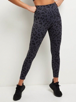 Leopard Bomullsblandinger Hurtigtørrende Sommertennisbukser Yogabukser Tiktok Leggings Med Høy Midje