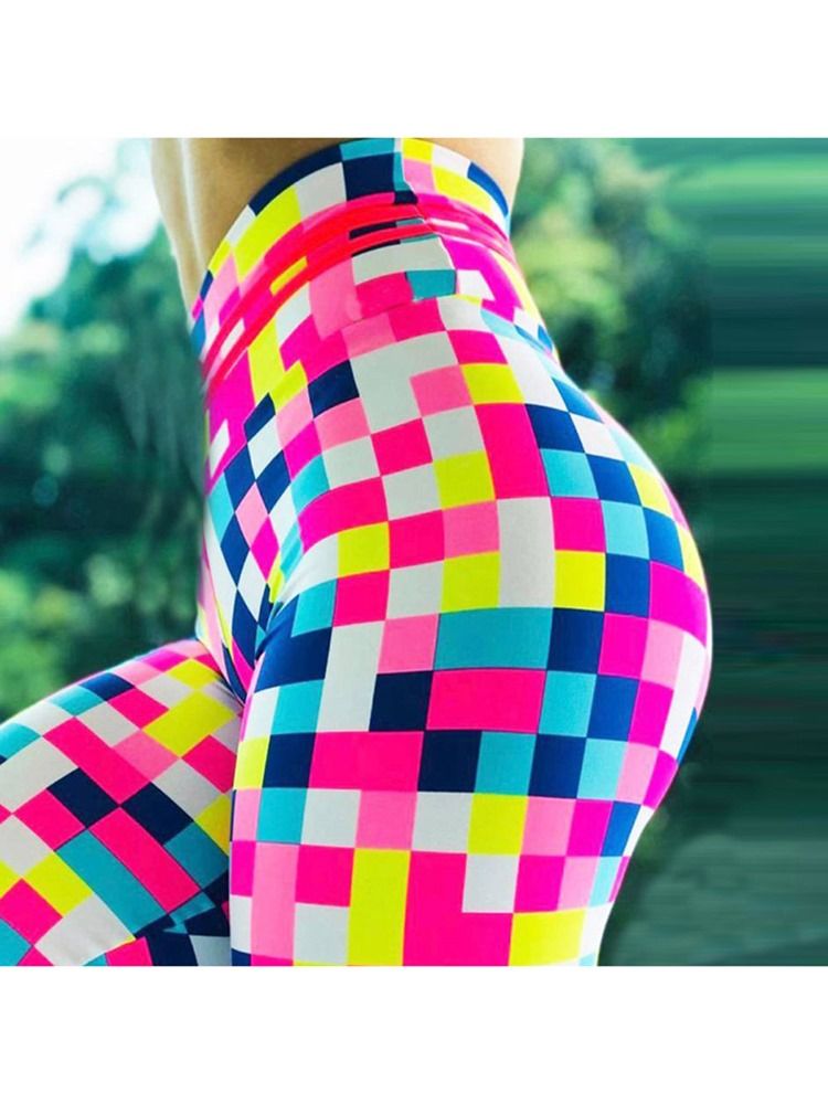 Mosaikktrykk Pustende Høy Midje Leggings For Kvinner Yogabukser Høy Midje Tiktok Leggings