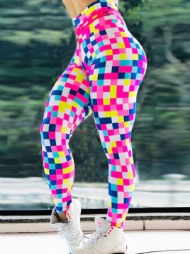 Mosaikktrykk Pustende Høy Midje Leggings For Kvinner Yogabukser Høy Midje Tiktok Leggings