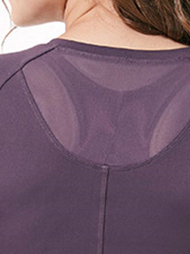 Nylon Quick Dry Solid Yoga Pullover T-Skjorte