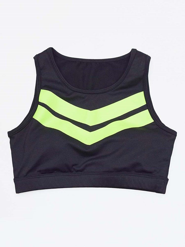 Patchwork Color Block Anti-Sweat Yoga Sportssett Uten Erme