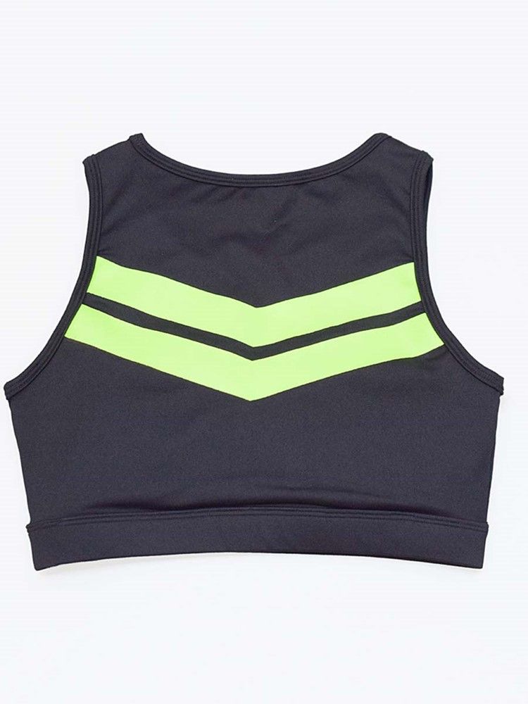 Patchwork Color Block Anti-Sweat Yoga Sportssett Uten Erme