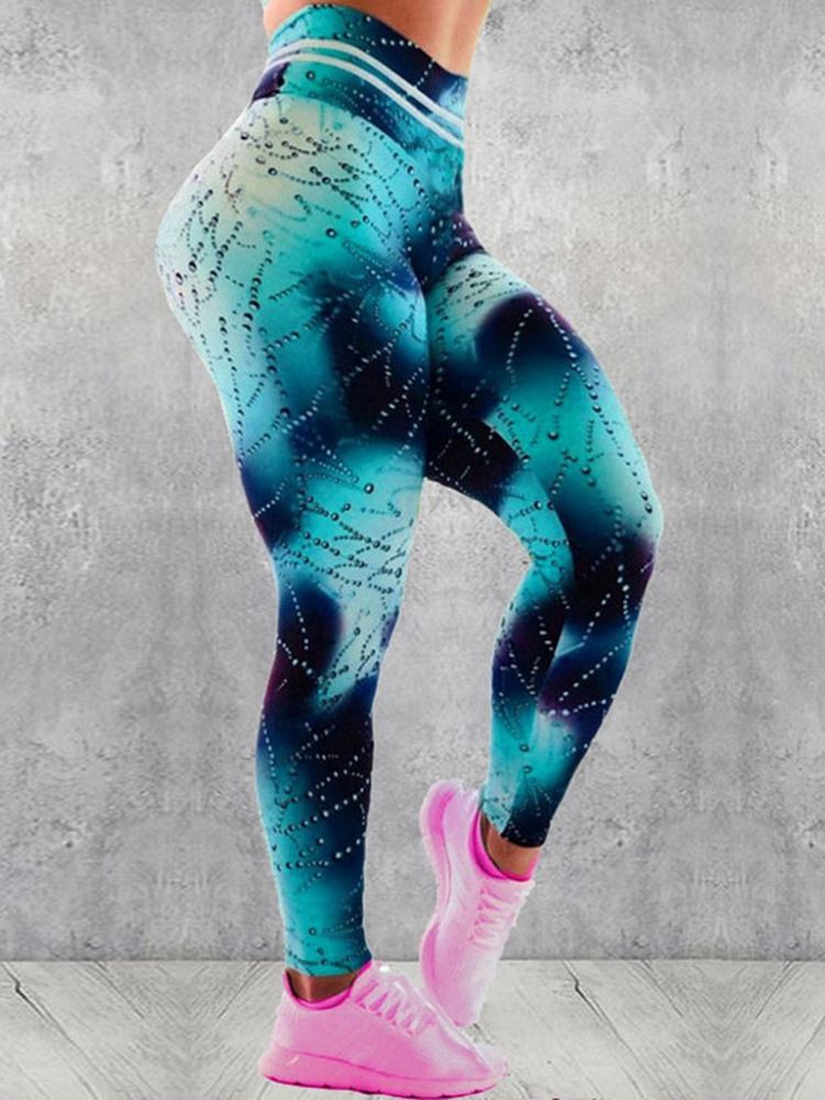 Print Høyt Midjet Push Up Gym Sport Leggings Yogabukser Høy Midje Tiktok Leggings