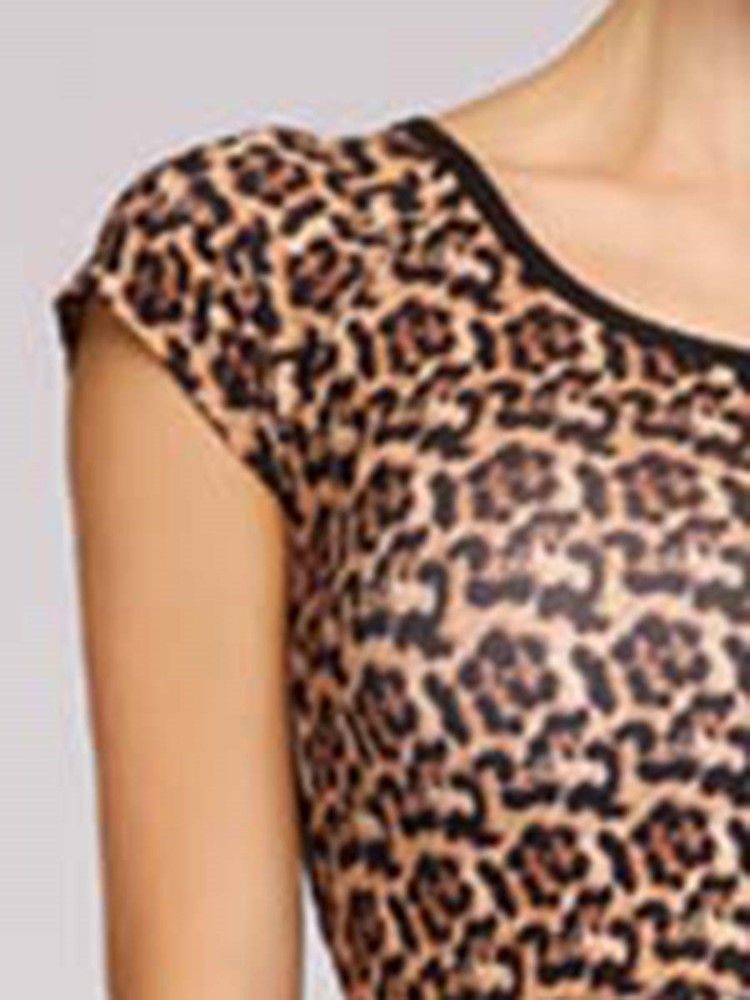 Print Leopard Anti-Sweat Pullover Kortermet Sportssett