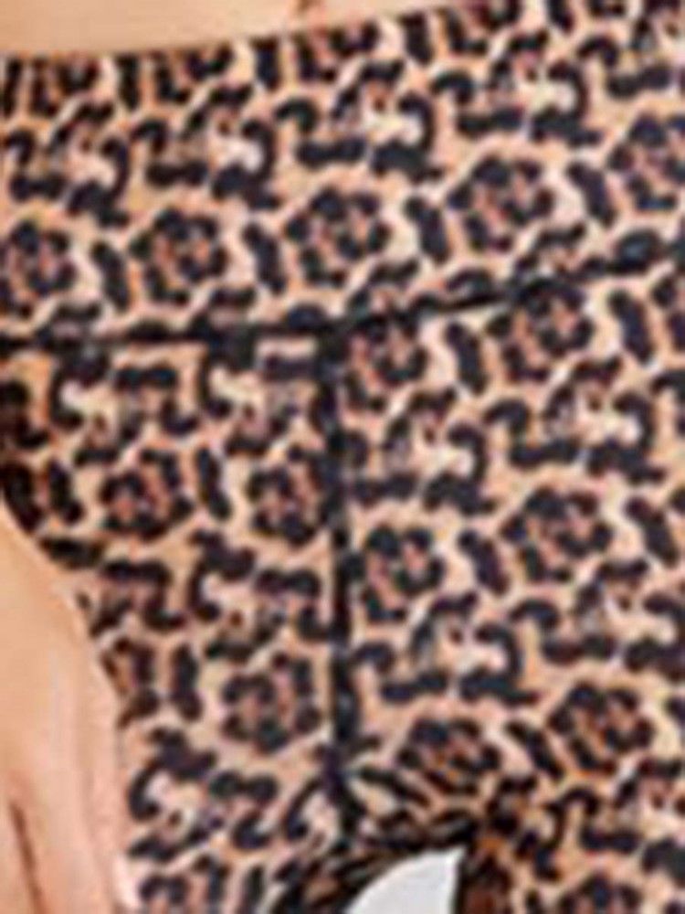 Print Leopard Anti-Sweat Pullover Kortermet Sportssett