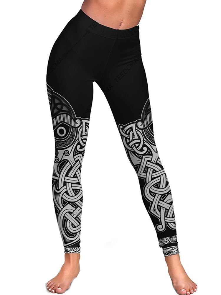 Print Sports Geometriske Tiktok Leggings Med Høy Midje