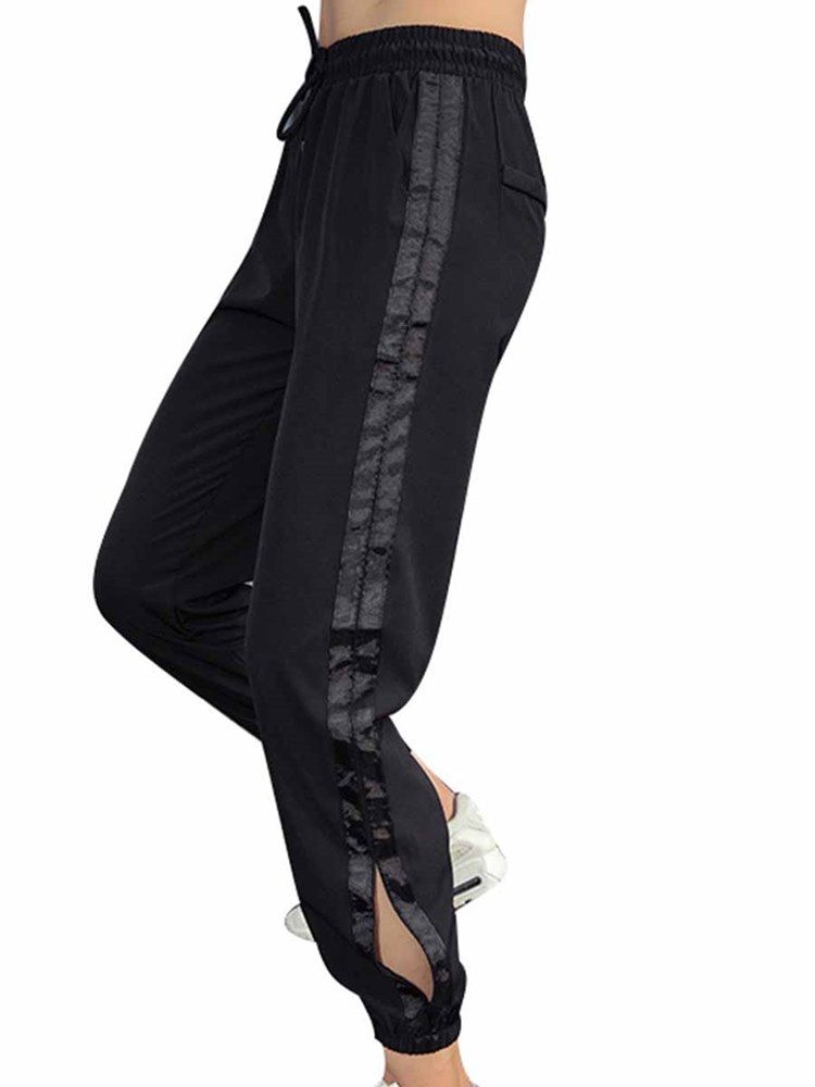 Quick Dry Stripe Yogabukser Med Polyestertrykk