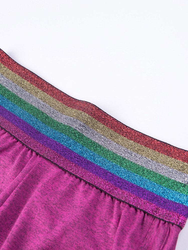 Rainbow Patchwork Shorts Summer Gym Sports Yoga Bukser