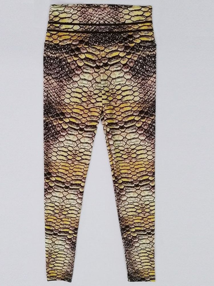 Serpentintrykk For Kvinner Gym Sport Leggings Med Høy Midje Yogabukser Høy Midje Tiktok Leggings