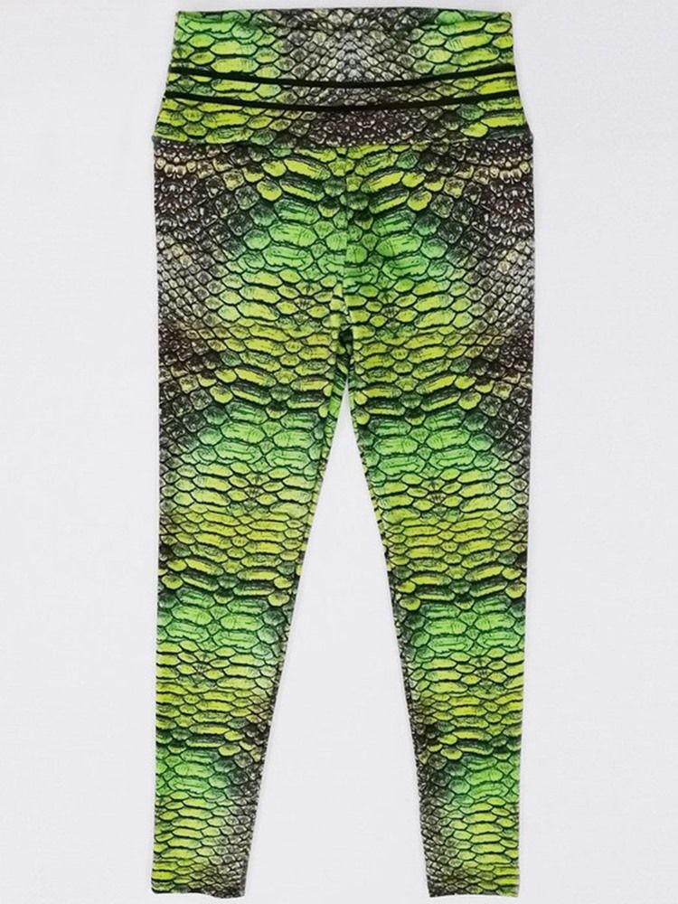 Serpentintrykk For Kvinner Gym Sport Leggings Med Høy Midje Yogabukser Høy Midje Tiktok Leggings