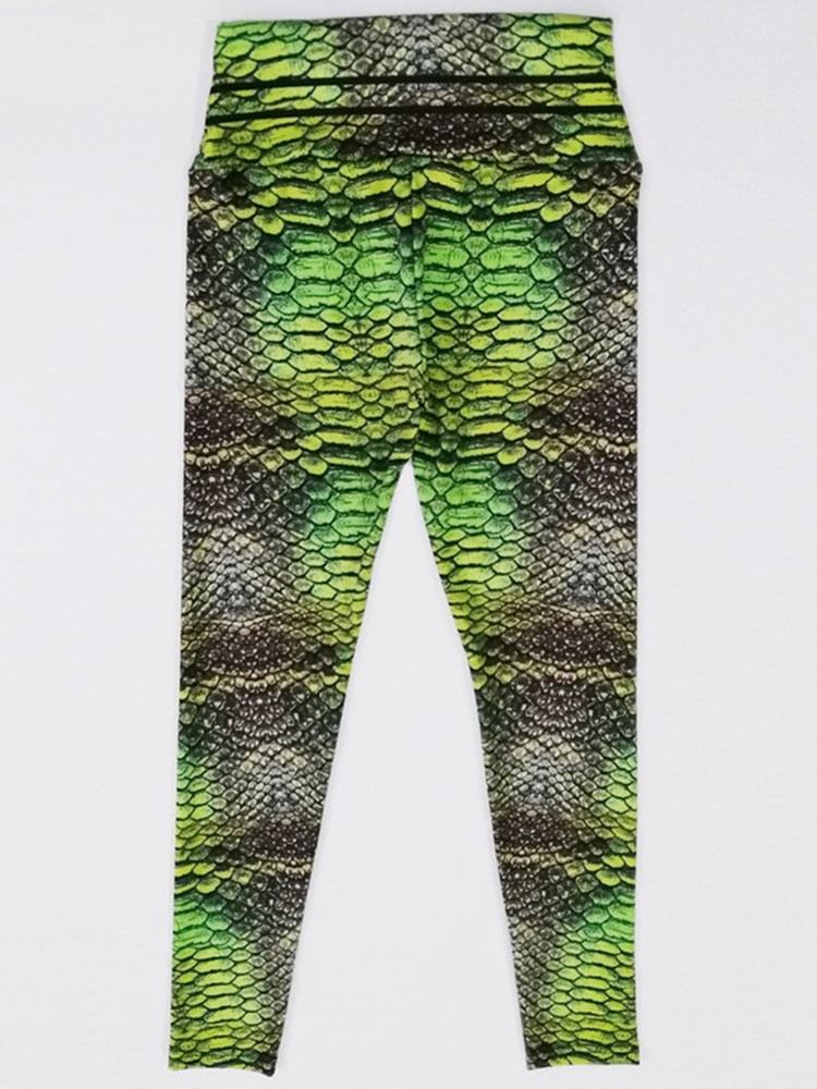 Serpentintrykk For Kvinner Gym Sport Leggings Med Høy Midje Yogabukser Høy Midje Tiktok Leggings