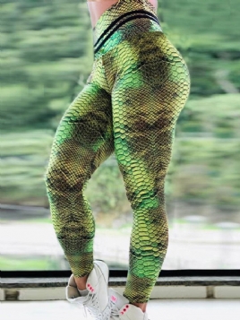 Serpentintrykk For Kvinner Gym Sport Leggings Med Høy Midje Yogabukser Høy Midje Tiktok Leggings