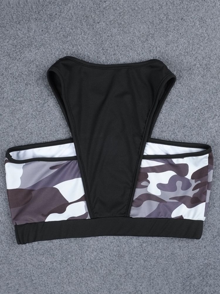 Skriv Ut Anti-Svette Camouflage Pullover Yoga Sports Sets