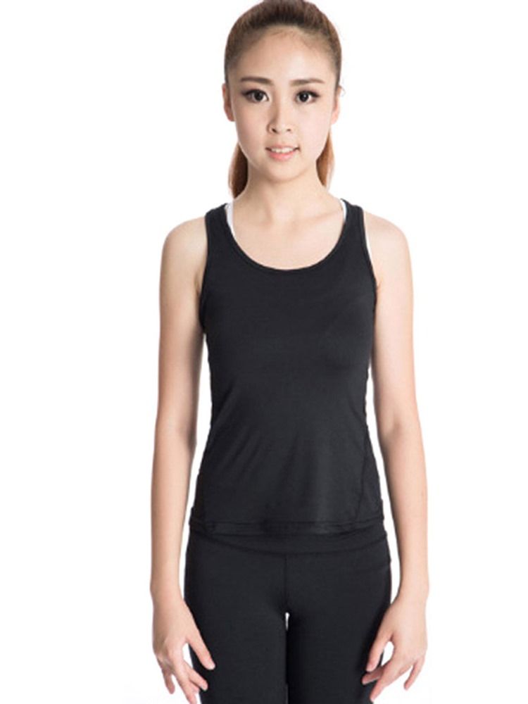 Solid Quick Dry Anti-Sweat Vest Pullover Sport Topper