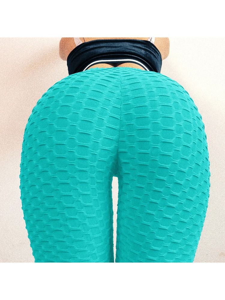 Solid Sports Casual Yogabukser For Kvinner Høy Midje Tiktok Leggings