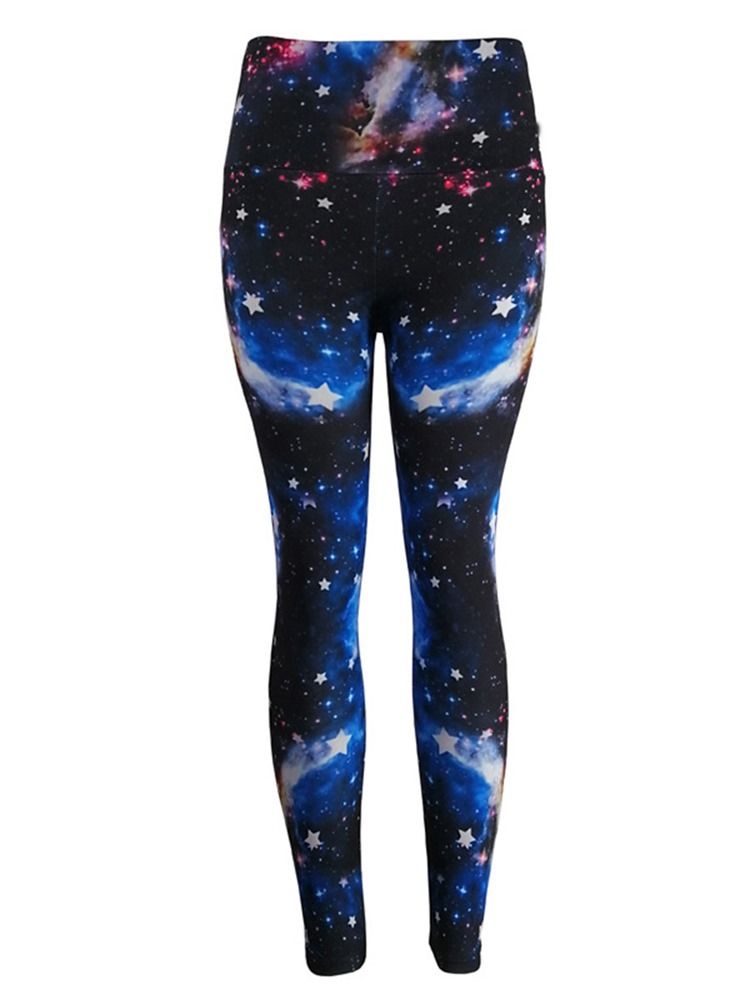 Stjernehimmel For Kvinner Fargeblokktrykk Gym Sport Yoga Leggings Yogabukser Tiktok Leggings Med Høy Midje