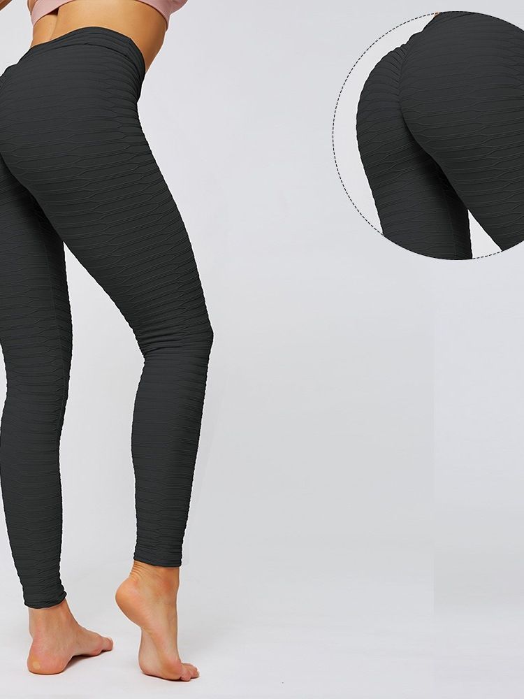 Stripe Nylon Kvinnelige Ankellengde Yogabukser Høy Midje Tiktok Leggings