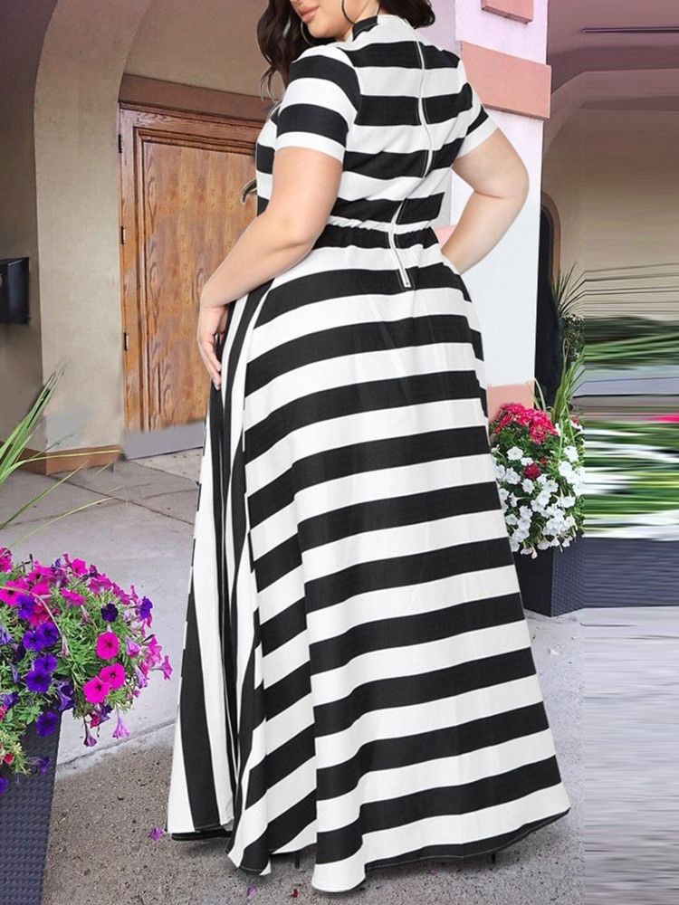 Gulvlang Trykkstativ Krage Regular Stripe Dress