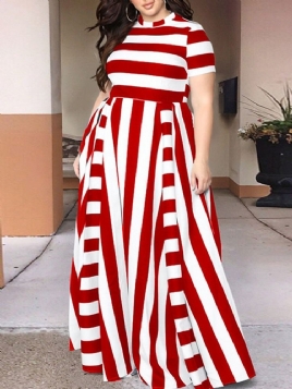 Gulvlang Trykkstativ Krage Regular Stripe Dress