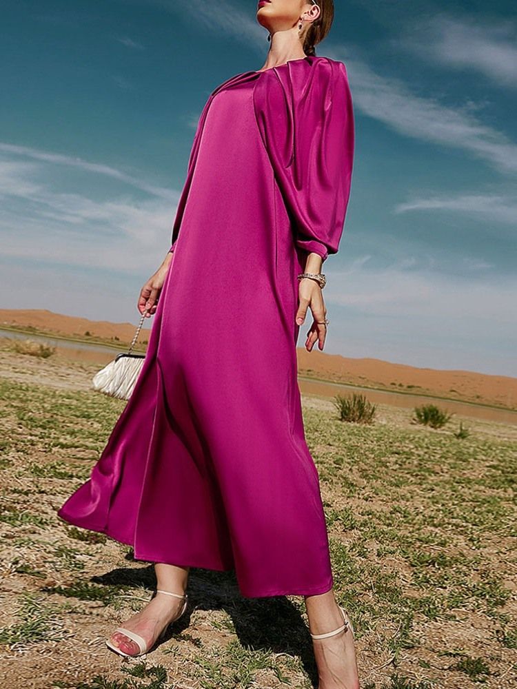 Nine Points Sleeve Rund Hals Ankellang Sommer Pullover Maxi Dress